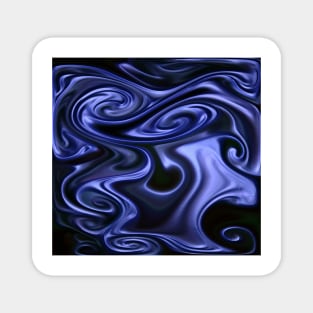 Swirling Blue Fluid Abstract Magnet