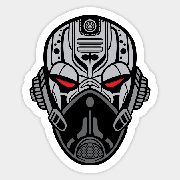 Robot Face Science Fiction Sticker Teepublic Uk Robot Face Science Fiction Sticker Teepublic Uk