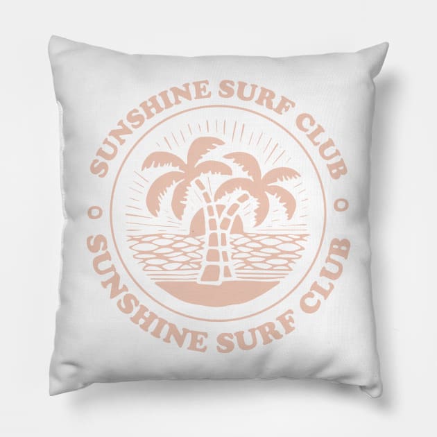 Sunshine Surf Club Pillow by WaverleyJane