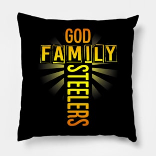 God Family Steeler FatherS Day Pillow