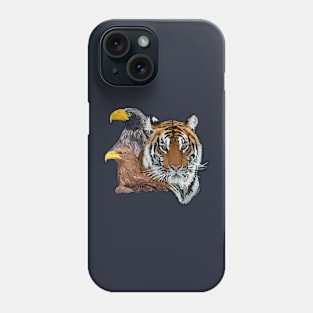 Bengal tiger and eagles Phone Case