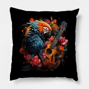 Parrot Playing Guitar Pillow