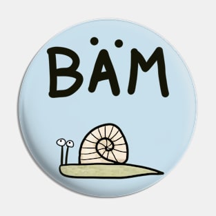 BÄM, tshirt motif with snail Pin