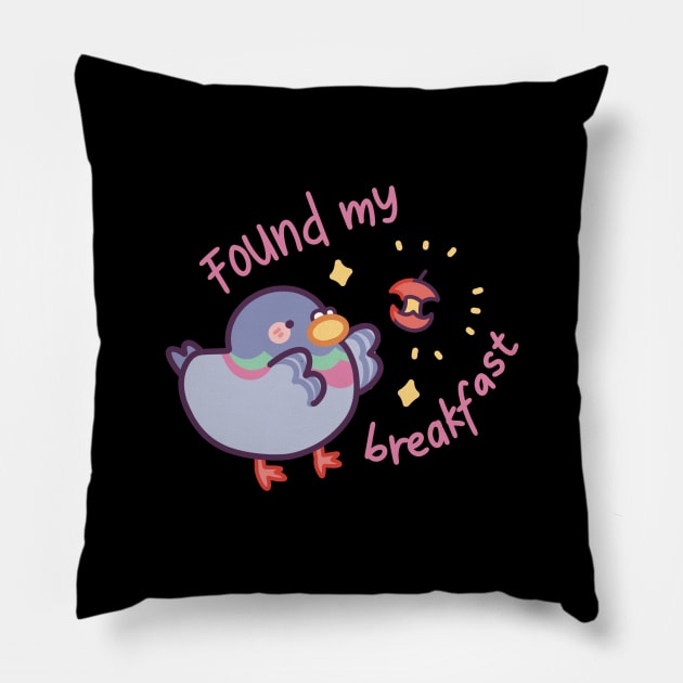 Pigeon - Found My Breakfast Pillow by Meil Can