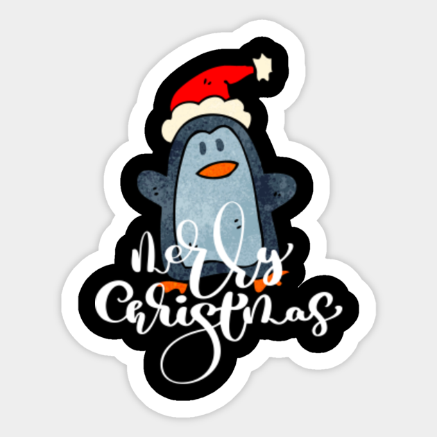 funny merry chrismas pinguin - Xmas - Sticker