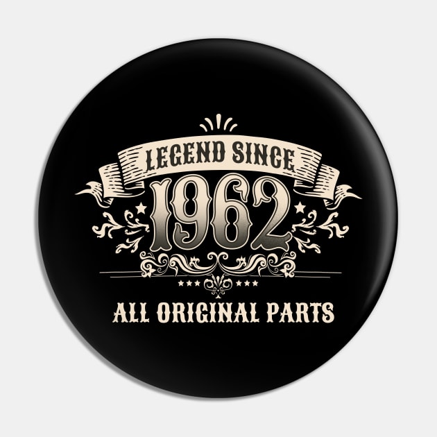 Retro Vintage Birthday Legend Since 1962 Pin by star trek fanart and more