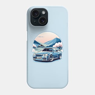 Blue Skyline R34 GTR Phone Case