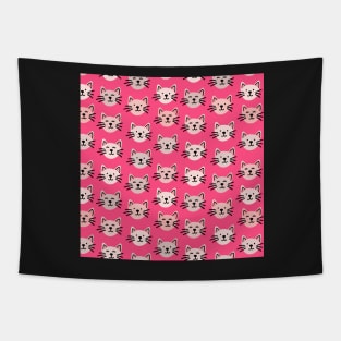 Cute cat pattern in pink Tapestry