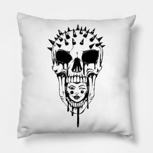 skull and beauty Pillow