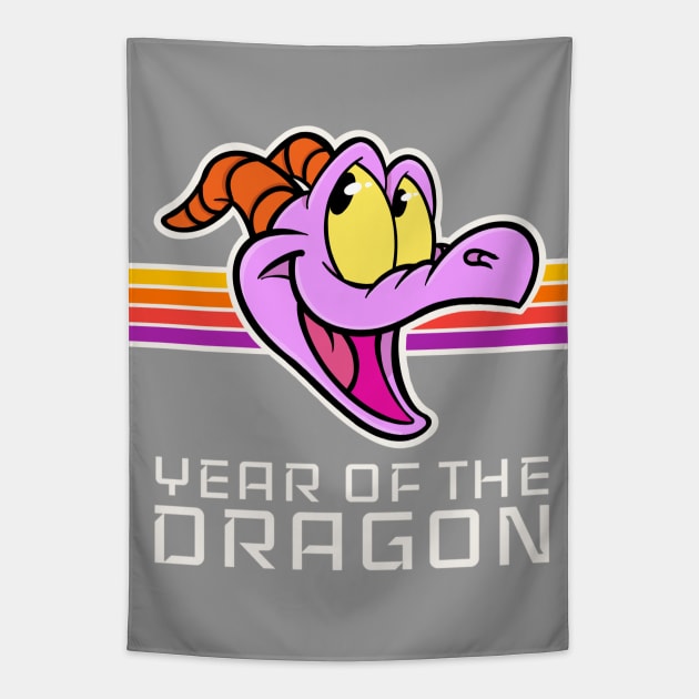 Year of the dragon Happy little purple dragon of imagination Tapestry by EnglishGent