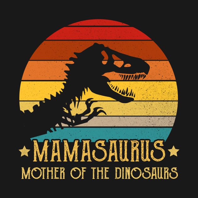 Mamasaurus mother Of The Dinosaurs T rex Retro Vintage Sunset by KiraT