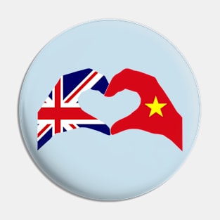 We Heart UK & Vietnam Patriot Flag Series Pin