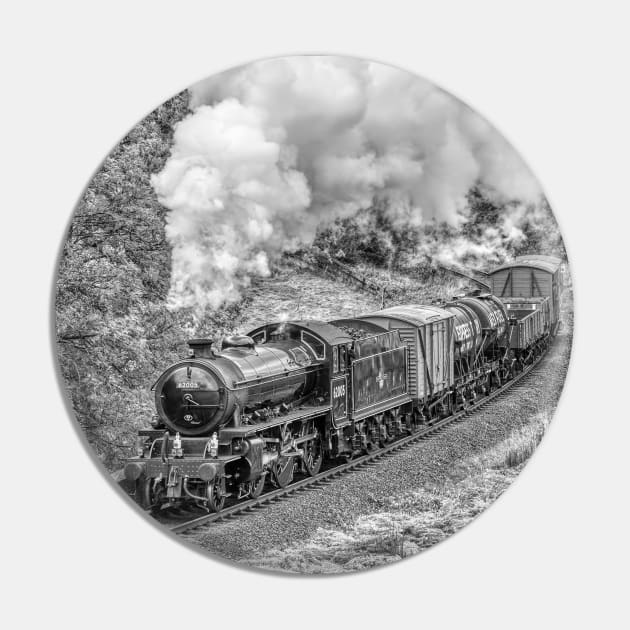 62005 K1 Goods Train - Black and White Pin by SteveHClark