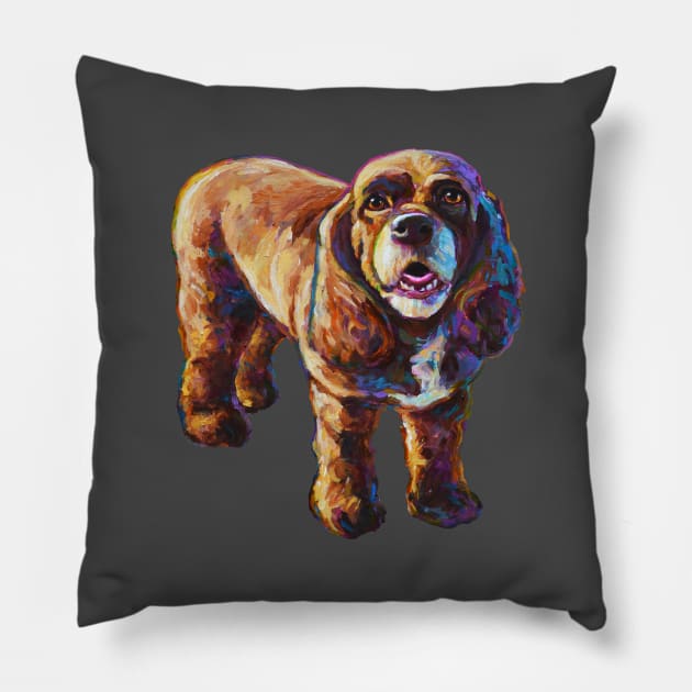 American Cocker Spaniel by Robert Phelps Pillow by RobertPhelpsArt