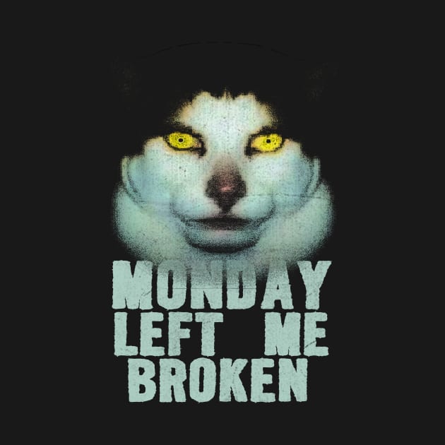 Monday Left Me Broken Cat | Funny Meme T-Shirt | Oddly Specific Shirt | Weird by Y2KSZN