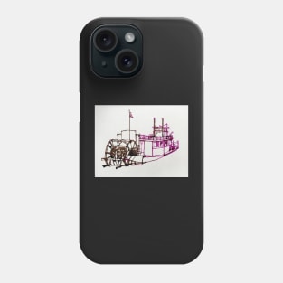 Paddle Wheel Steam Boat - ink drawing Phone Case