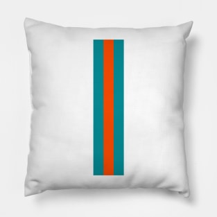 Retro American Football Stripes Miami Teal Orange Pillow