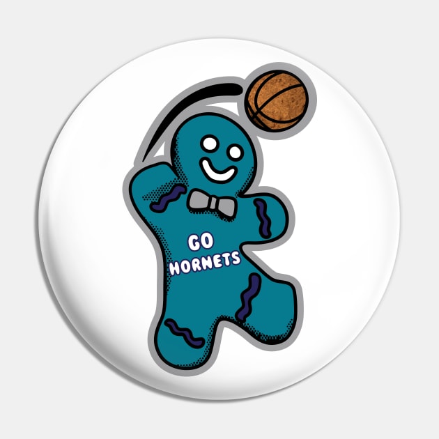 Charlotte Hornets Gingerbread Man Pin by Rad Love