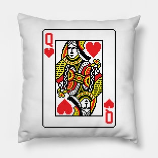 Queen of Hearts Pixel Art Pillow