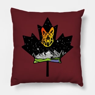 Canadian Maple Leaf German Shepherd - Yellow/Orange Pillow