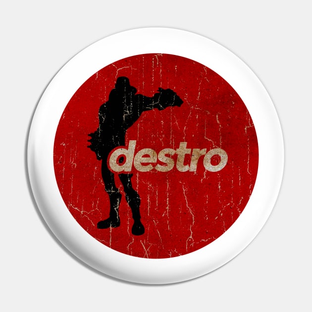 destro - simple red circle vintage Pin by G-THE BOX