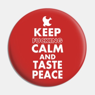 Funny Anti-War Vintage Keep Calm Superhero Peace Meme Pin