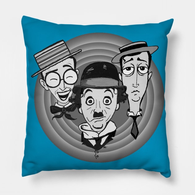 Kings of Silent Comedy Pillow by ArtofBJF