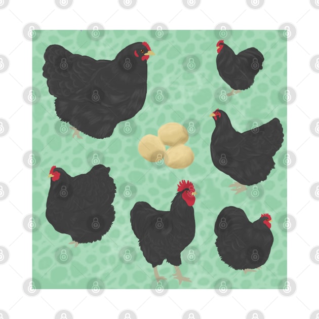 Black Orpington Chickens Mint by TrapperWeasel