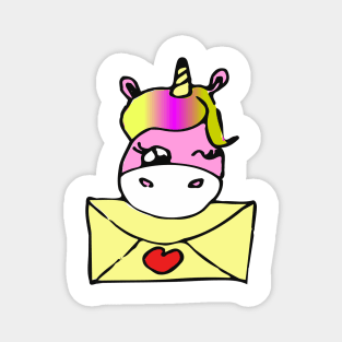 A cute unicorn has a sweet message for you Magnet