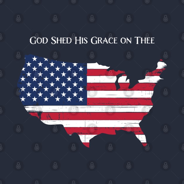 Patriotic America the Beautiful God Shed His Grace on Thee by CoffeeandTeas