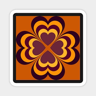 Autumn clover heart - orange Magnet