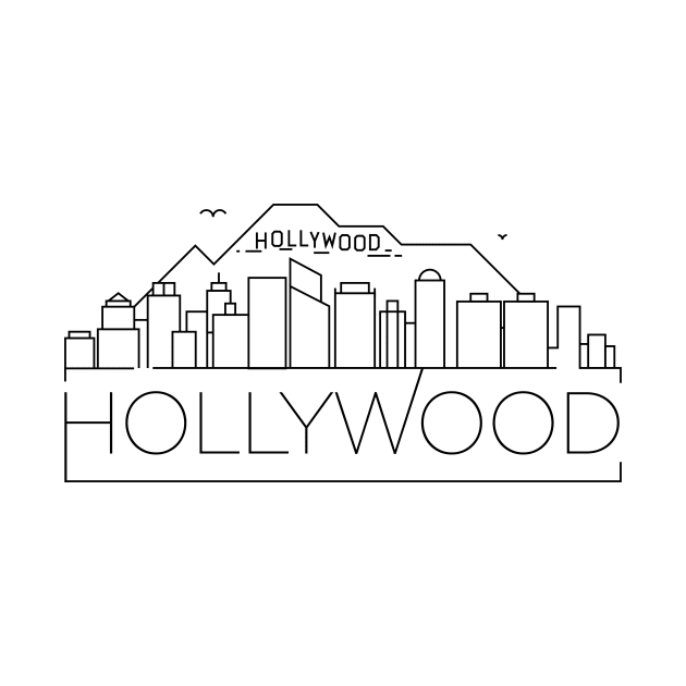 Hollywood Minimal Skyline by kursatunsal