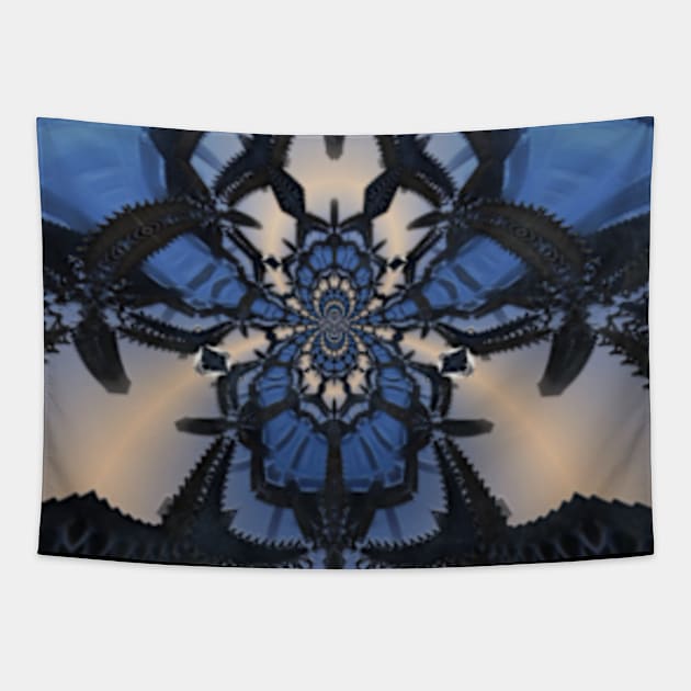 Blue Kaleidoscope Tapestry by dammitfranky