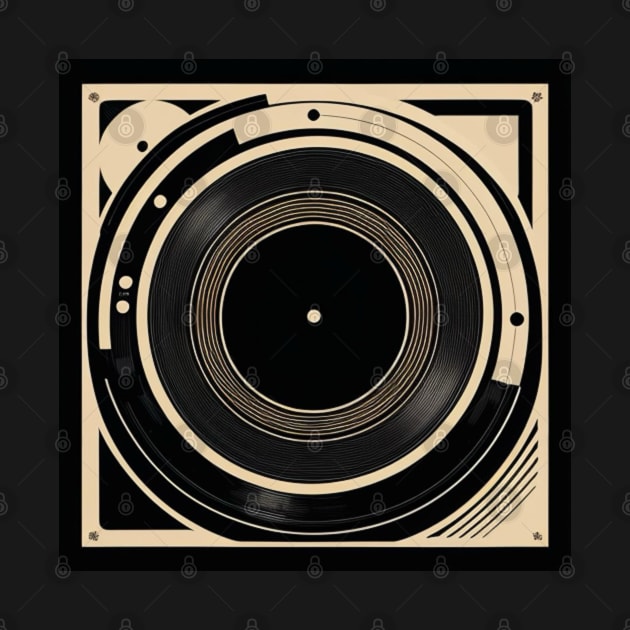 Vinyl Record Black and Neutral by musicgeniusart