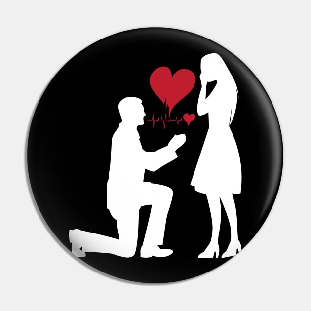 Marriage Proposal T-shirt Pin by Zooha131