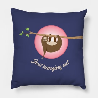 Sloth hanging out Pillow