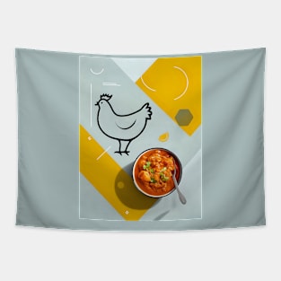 Butter chicken minimalist art Tapestry