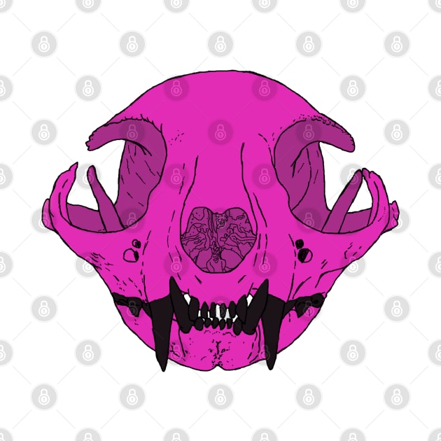 Cat Skull Pink by TrapperWeasel