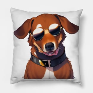 Cool Dog Wearing Sunglasses Sticker Pillow