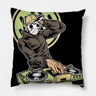 Masked DJ playing on party Pillow