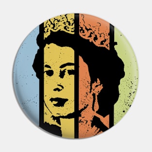 Queen Elizabeth - retro colors Pin