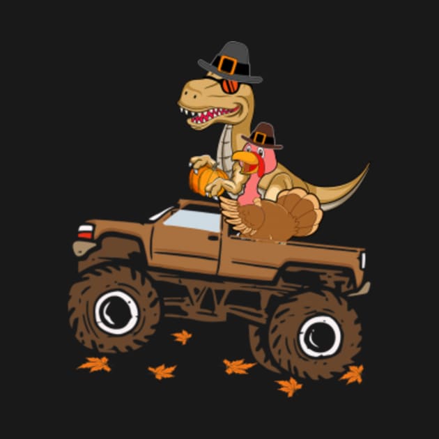 Discover Happy Thanksgiving Dino Dinosaur Turkey - T-Shirt