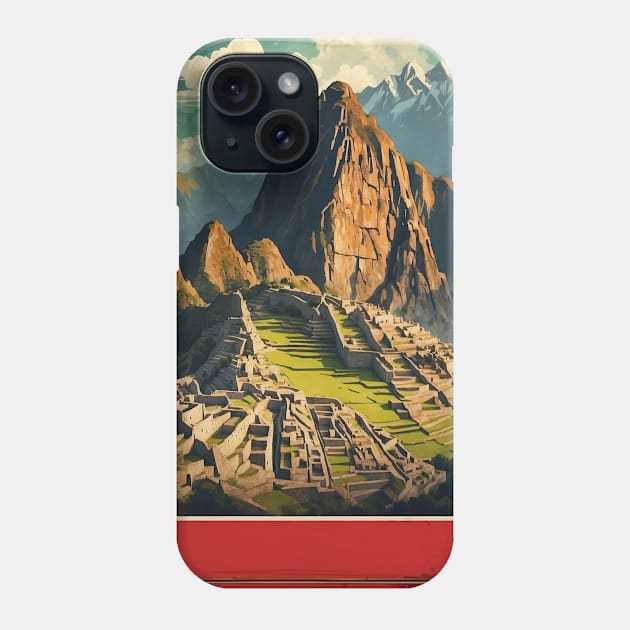 Peru Machu Picchu Starry Night Tourism Vintage Poster Art Phone Case by TravelersGems