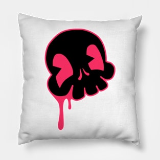 Skull Drip'z Black and Red Pillow