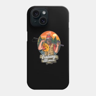 fishing maniac illustration Phone Case