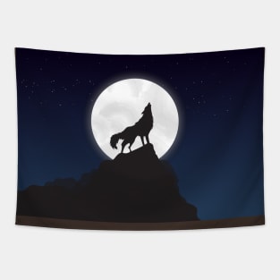 Wolf howling Tapestry