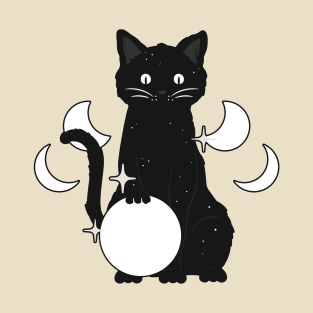 Halloween Witchy Black Cat T-Shirt