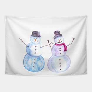 Smiley Snowmen Friends Tapestry