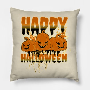 Happy Halloween -Spooky Pumpkin design Pillow