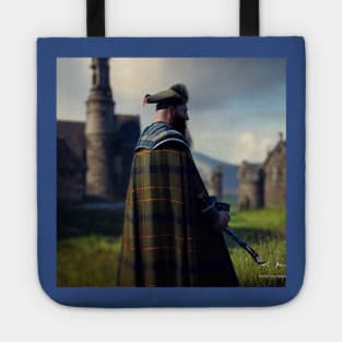 Scottish Highlander in Clan Tartan Tote